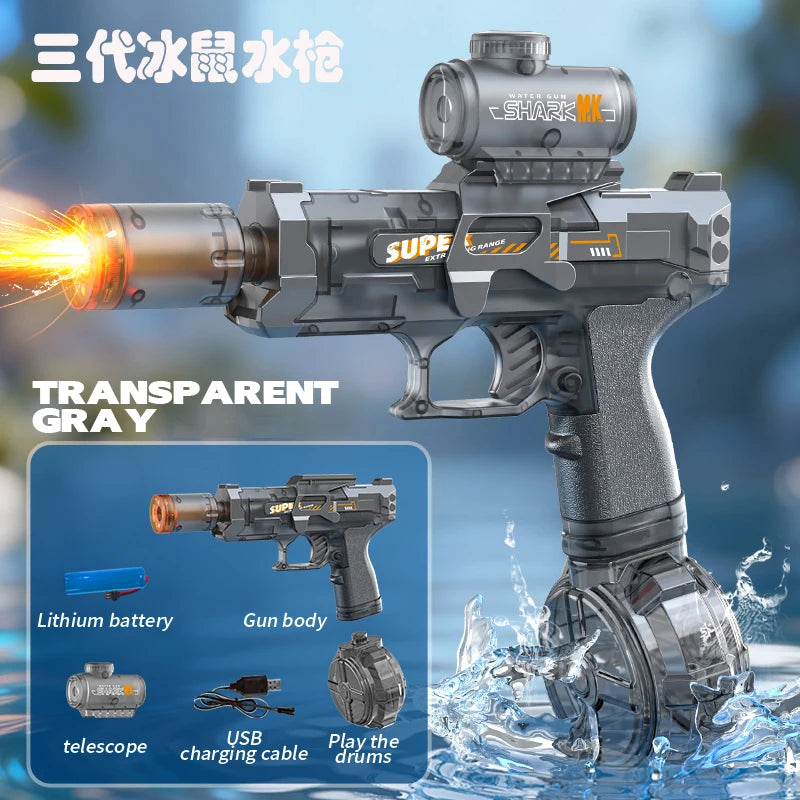 Elektryczny Pistolet na Wodę z Automatycznym Trybem i Podświetleniem